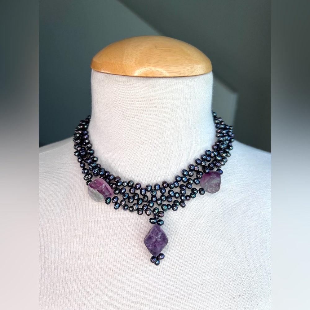 Not For Sale RACHEL- Coleman Douglas Freshwater Pearl & Amethyst Layered N